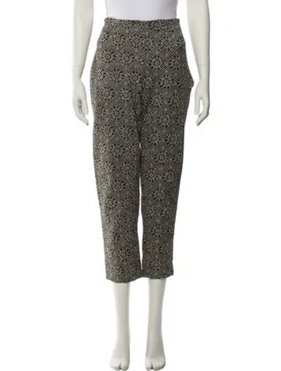 Pre-owned Frances Valentine Printed Straight Leg Pants In Gold