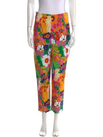 Pre-owned Frances Valentine Printed Straight Leg Pants In Multi