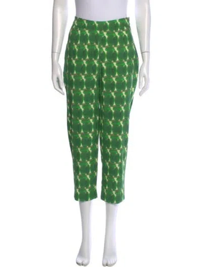Pre-owned Frances Valentine Printed Straight Leg Pants W/ Tags In Green