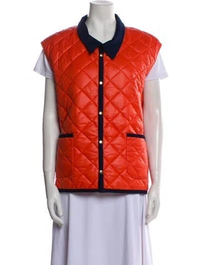 Pre-owned Frances Valentine Printed Vest In Orange