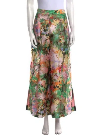 Pre-owned Frances Valentine Printed Wide Leg Pants In Multi
