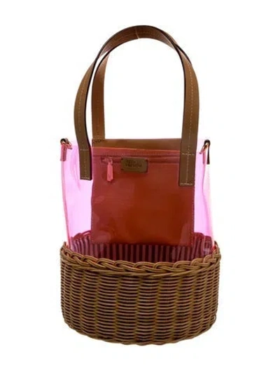 Pre-owned Frances Valentine Pvc Top Handle Bag In Neutrals/pink