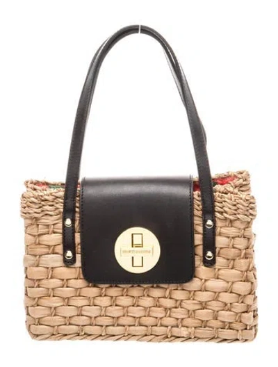 Pre-owned Frances Valentine Raffia Top Handle Bag In Neutrals