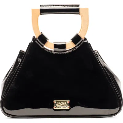 Frances Valentine Raye Leather Top Handle Tote In Black