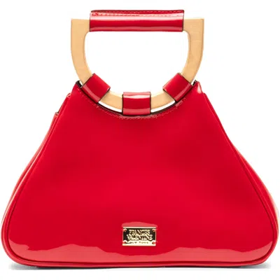 Frances Valentine Raye Leather Top Handle Tote In Red