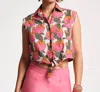 Frances Valentine Rizzo Top Fireflower In Pink/multi In White