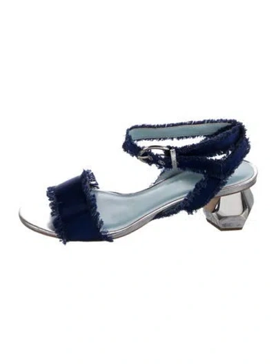 Pre-owned Frances Valentine Sandals In Blue/silver