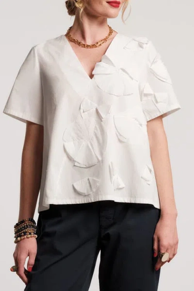Frances Valentine Schooner Top Flowers In White