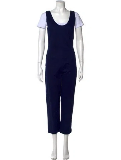 Pre-owned Frances Valentine Scoop Neck Jumpsuit In Blue