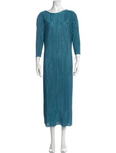Pre-owned Frances Valentine Scoop Neck Long Dress In Blue