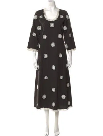 Pre-owned Frances Valentine Scoop Neck Long Dress In Multi