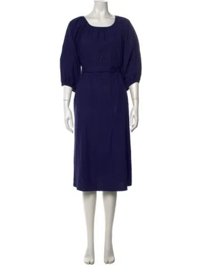 Pre-owned Frances Valentine Scoop Neck Midi Length Dress In Blue