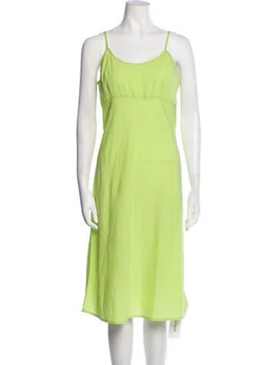 Pre-owned Frances Valentine Scoop Neck Midi Length Dress In Green