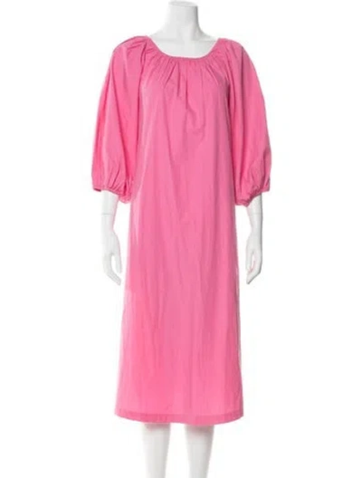 Pre-owned Frances Valentine Scoop Neck Midi Length Dress In Pink
