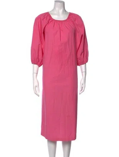 Pre-owned Frances Valentine Scoop Neck Midi Length Dress In Pink