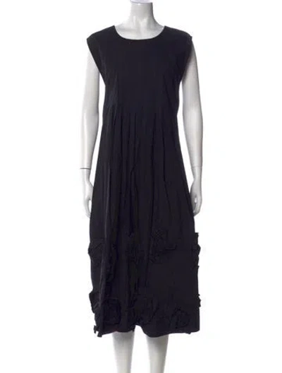 Pre-owned Frances Valentine Scoop Neck Midi Length Dress W/ Tags In Black