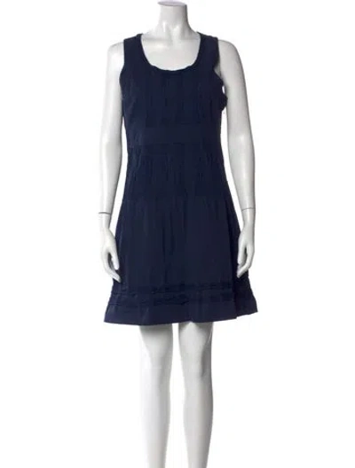 Pre-owned Frances Valentine Scoop Neck Mini Dress In Blue