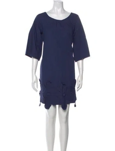 Pre-owned Frances Valentine Scoop Neck Mini Dress In Blue