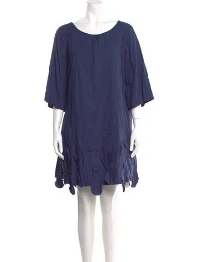 Pre-owned Frances Valentine Scoop Neck Mini Dress In Blue