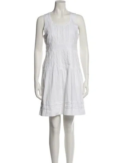 Pre-owned Frances Valentine Scoop Neck Mini Dress In White