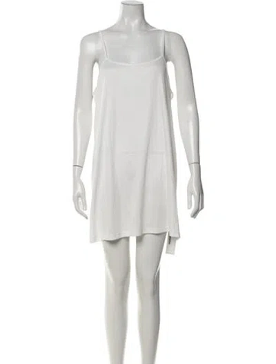 Pre-owned Frances Valentine Scoop Neck Mini Dress In White
