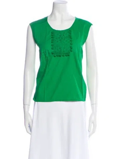 Pre-owned Frances Valentine Scoop Neck Sleeveless Top W/ Tags In Green