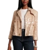 Frances Valentine Sequin Moto Jacket Sequin Cotton Twill In Gold