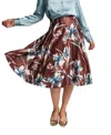Frances Valentine Shelley Midi Skirt In Lucky Devil Blue In Multi