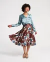 Frances Valentine Shelley Midi Skirt In Lucky Devil Blue In Blue