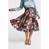 Frances Valentine Shelley Midi Skirt In Lucky Devil Blue In Blue