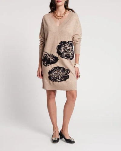 Frances Valentine Skye V Neck Dress In Brown