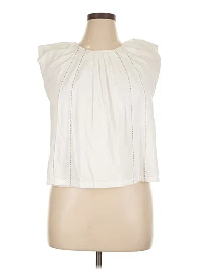 Pre-owned Frances Valentine Sleeveless Blouse In White