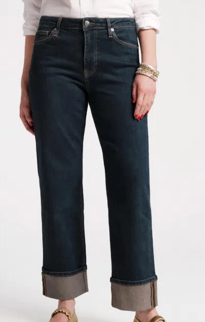 Frances Valentine Smarty Cuffed Jean In Denim In Black