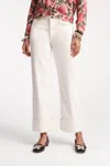 Frances Valentine Smarty Cuffed Jeans In Denim White In White