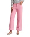 Frances Valentine Ace Solid Stretch Denim Jeans In Pink In Pink