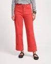 Frances Valentine Smarty Cuffed Jeans Solid Denim In Red