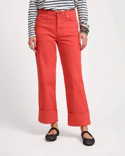 FRANCES VALENTINE SMARTY CUFFED JEANS IN RED