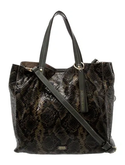 Pre-owned Frances Valentine Snakeskin Top Handle Bag In Neutral
