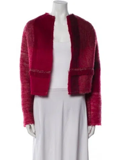 Pre-owned Frances Valentine Sofa Crochet Sweater In Red