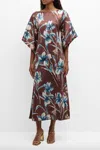 Frances Valentine Spinnaker Printed Bell-sleeve Maxi Dress In Multi