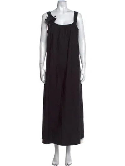Pre-owned Frances Valentine Square Neckline Long Dress In Black