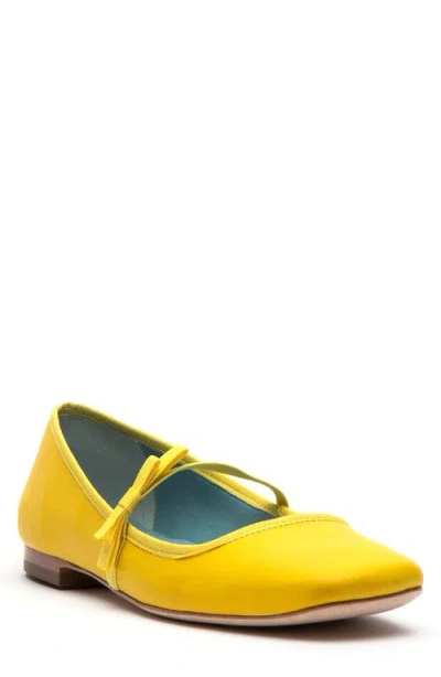 Frances Valentine Square-toe Mary Jane In Yellow