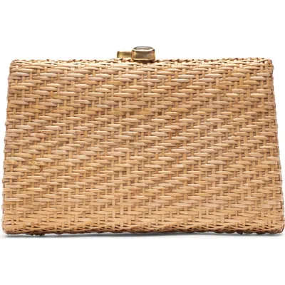 Frances Valentine Stella Rattan Clutch In Brown