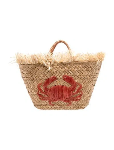 Pre-owned Frances Valentine Straw Minaudière In Neutral