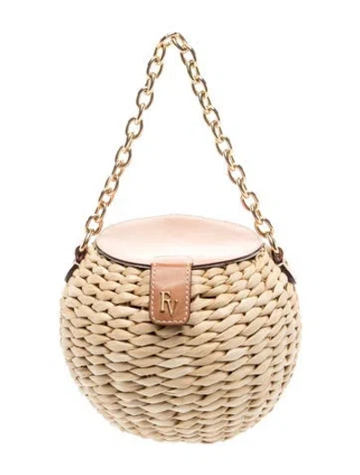 Pre-owned Frances Valentine Straw Top Handle Bag In Neutral