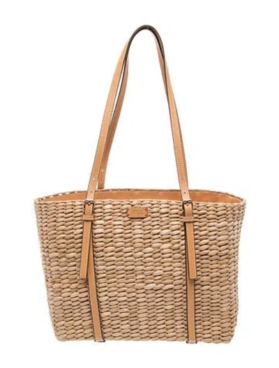 Pre-owned Frances Valentine Straw Tote In Neutral