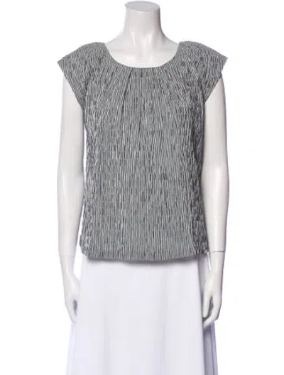 Pre-owned Frances Valentine Striped Bateau Neckline Top In Multi