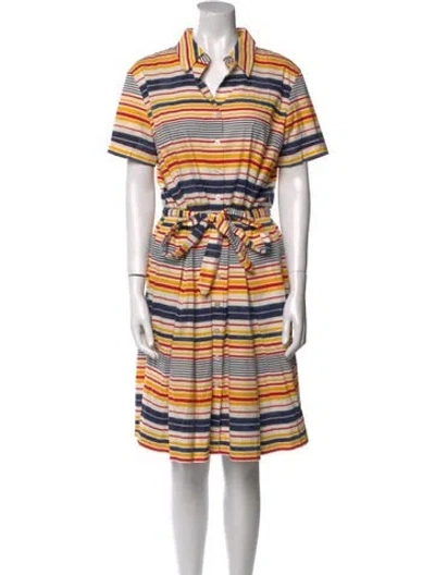 Pre-owned Frances Valentine Striped Knee-length Dress In Neutral