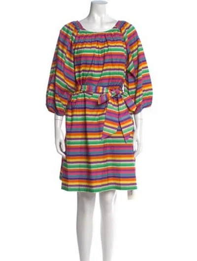 Pre-owned Frances Valentine Striped Knee-length Dress In Pink