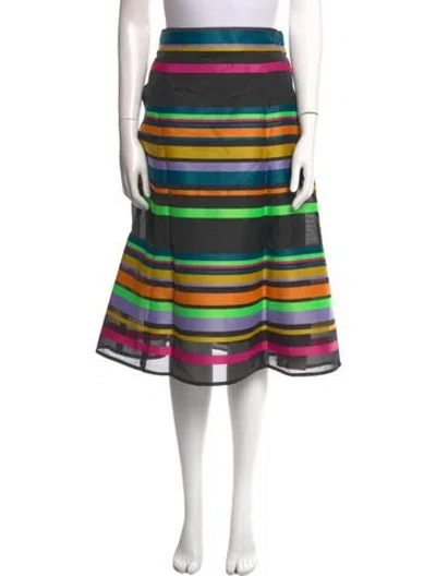 Pre-owned Frances Valentine Striped Knee-length Skirt W/ Tags In Multi